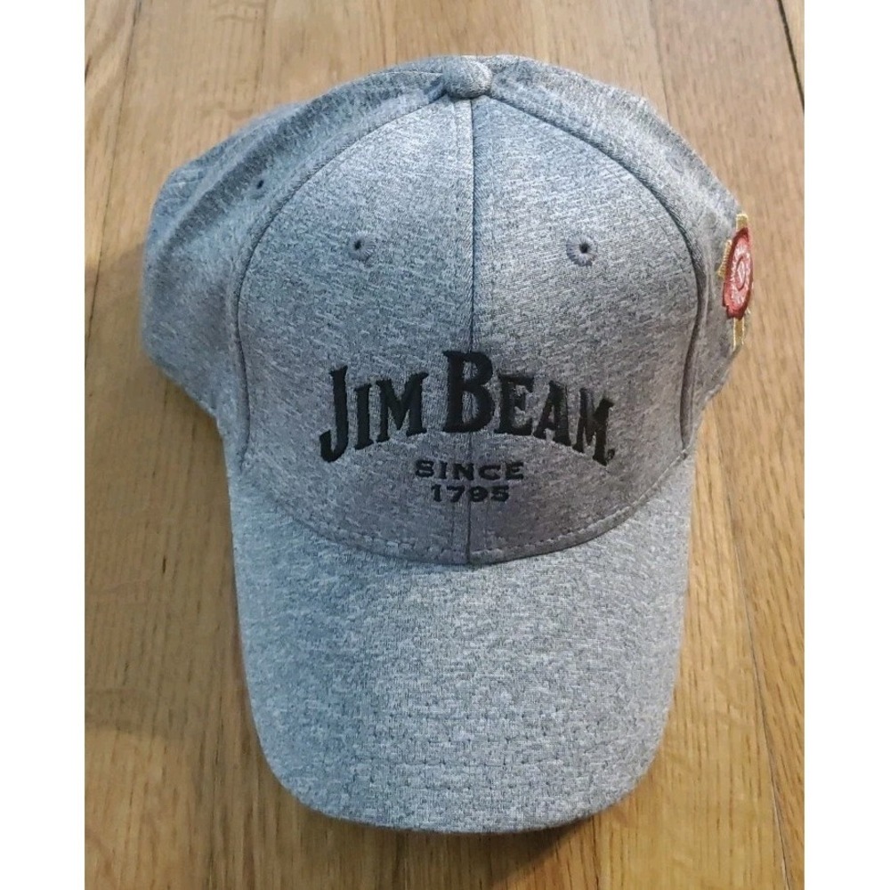 Jim Beam Gray Hat Strap Back Embroidered Promo Drink Smart Mens One Size